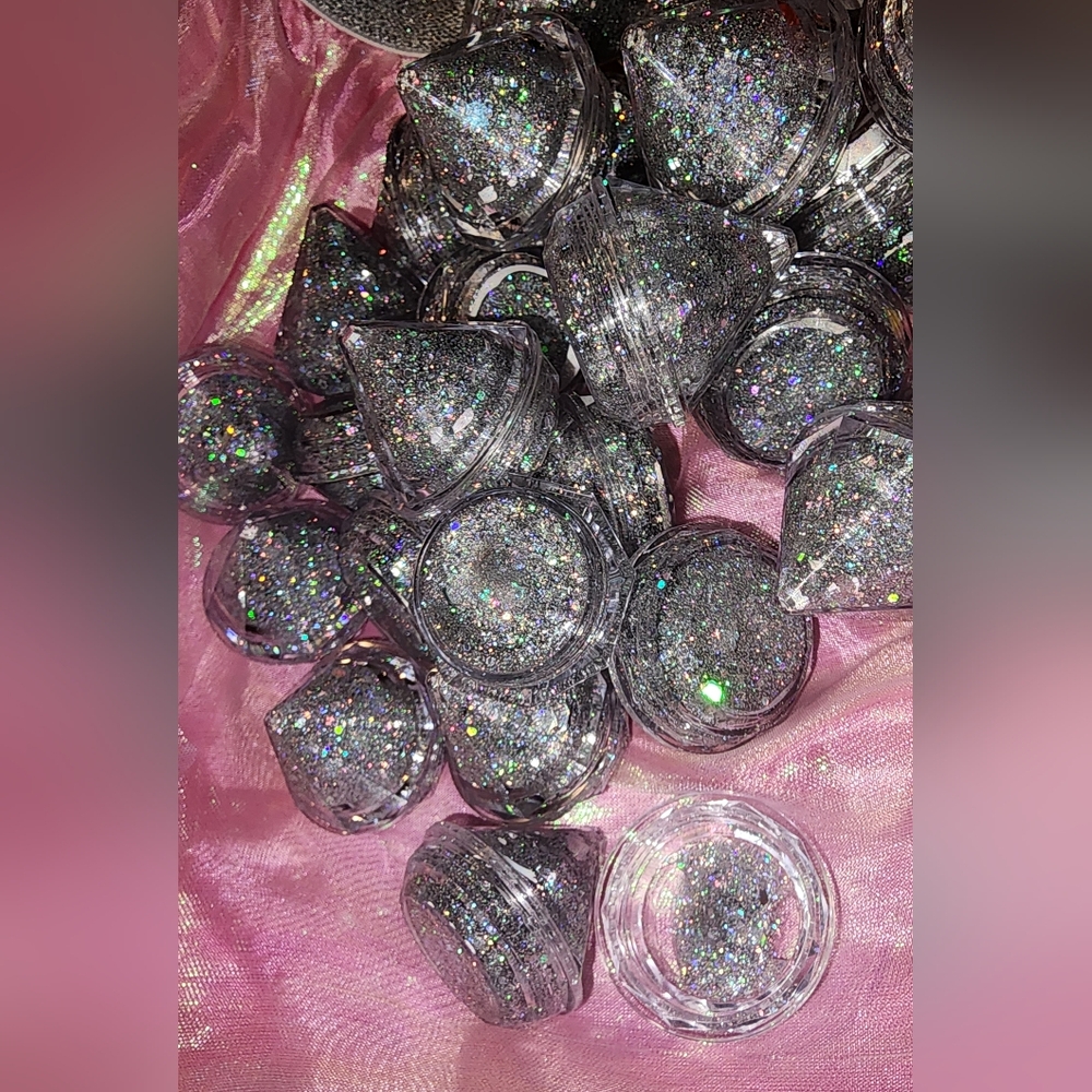 Diamond- 5g x 5  silver hair gel. Nevis Glistening gels. Handmade!